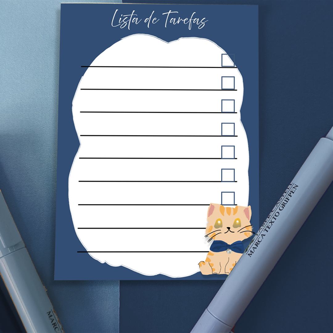 Lista de Tarefas Gatinhos Fofos Azul