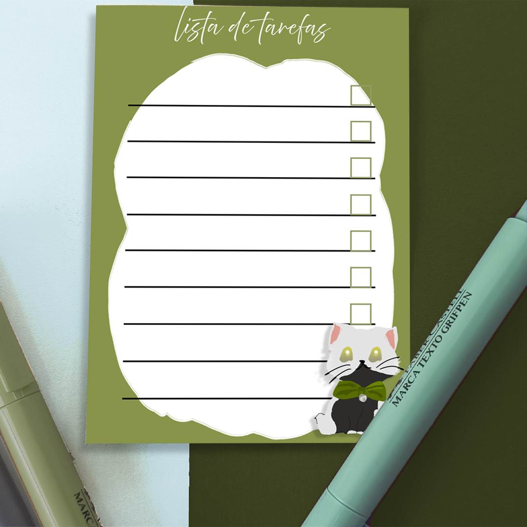 Lista de Tarefas Gatinhos Fofos Verde